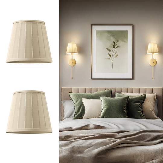 Pleated Lamp Shades Set - Classic Textured Lighting Shades